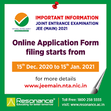 JEE MAIN 2021 Application Form Filling