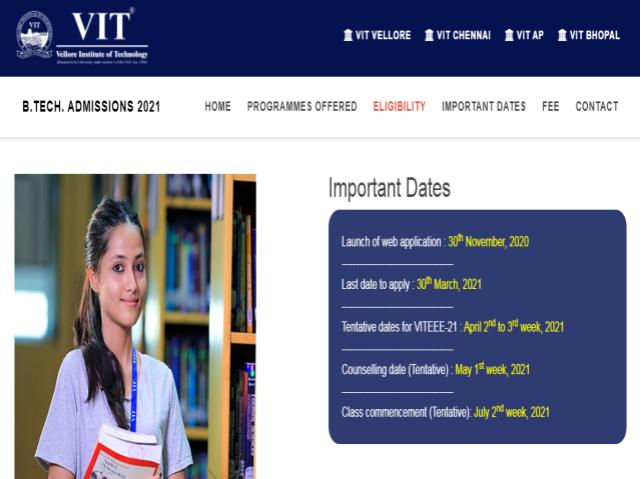  VITEEE 2021  FILLING OF APPLICATION FORMS